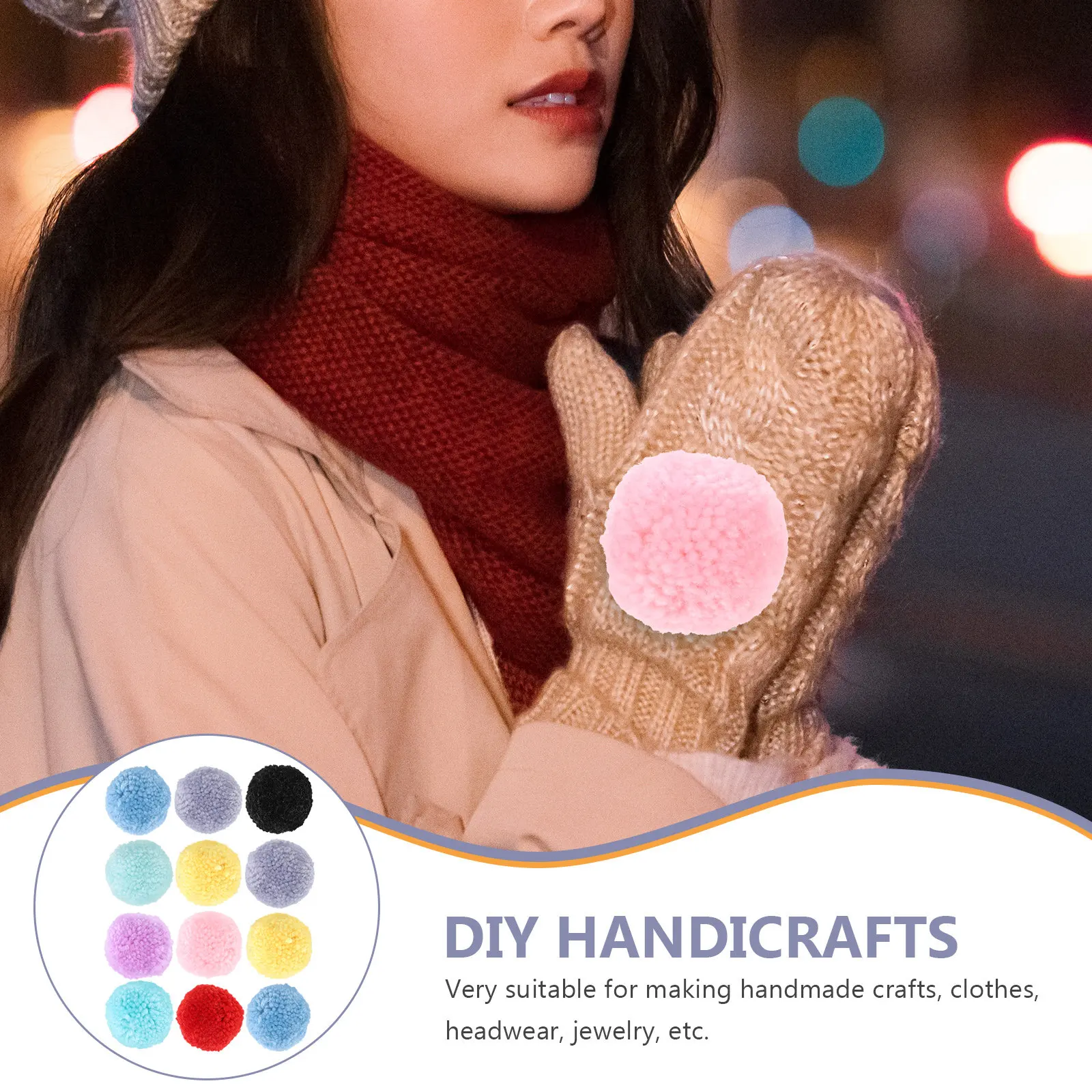 12Pcs 폼폼 볼 대형 공예 폼폼 의류 모자 머리 장식 DIY 만들기 공예 용품 모자용 폼폼