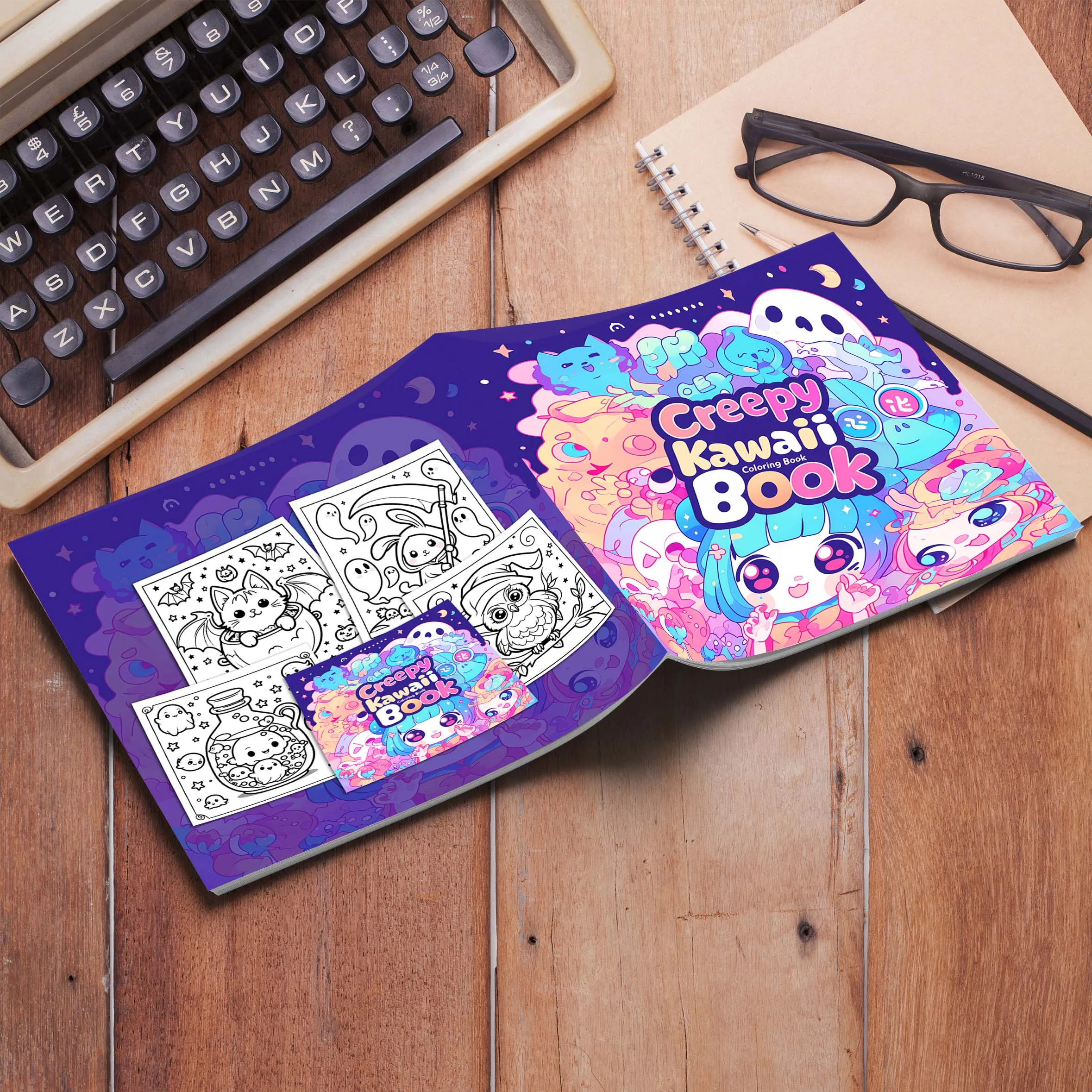 CREEPY KAWAII Coloring Book Thick Paper for Adult Teenagers for Emotional Relief, For Relaxation Educational Doodles Books ﻿ 3