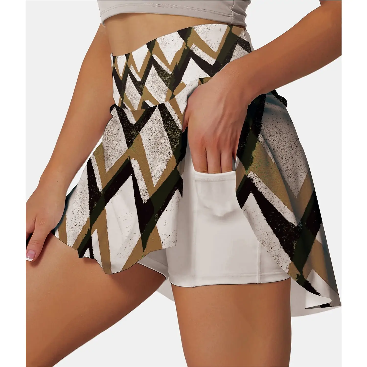 

Women's Athletic Skirts Tennis Golf Pleated Skirts Yoga Shorts with 2 Pockets Dancing Running Fitness Double-Layer A-Line Skirts