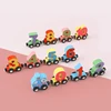 12PCS/Sets Magnetic Digital Train Colorful Cognition Wooden Toy Learning Car Montessori Children's Assembly Educational Toys 2