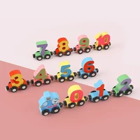 12PCS/Sets Magnetic Digital Train Colorful Cognition Wooden Toy Learning Car Montessori Children's Assembly Educational Toys 2
