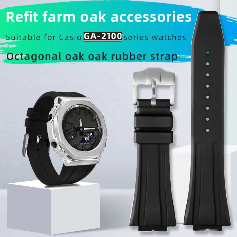 

For CasiOak GA2100 Colorful rubber strap for G-Shock GA-2100 GA2110 GM-2100 watch band men's quick release waterproof wristband