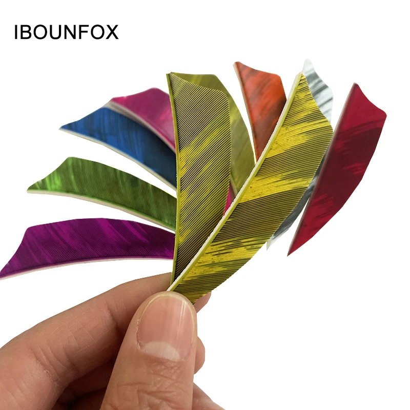 50 Pack Camo Color Archery Arrow Feather Fletching 3 Inch Shield Turkey