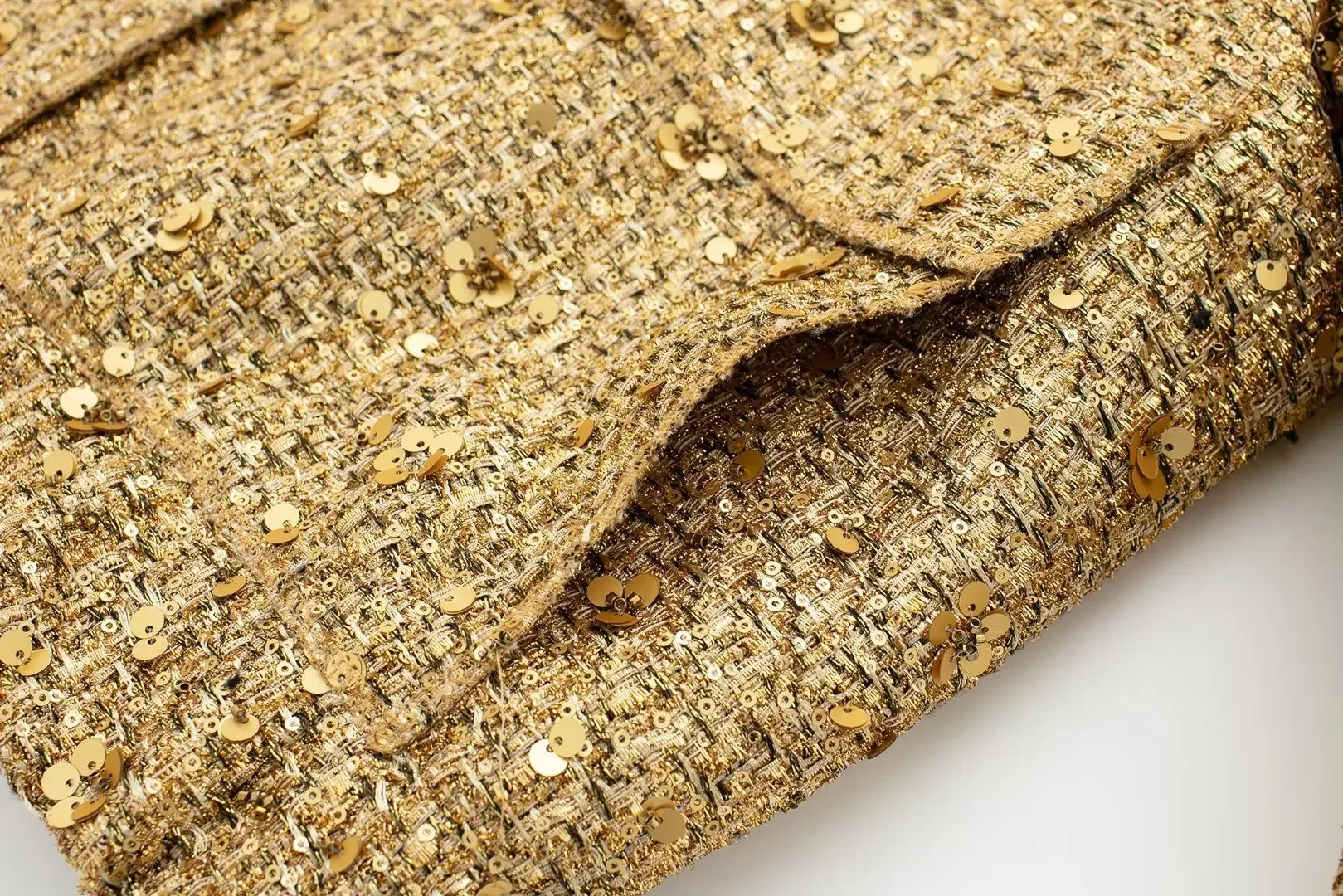 S0dba48092b574ce396be07ba4b3276ccT Women's Sequined Bomber Jacket Fall New Round Neck Long Sleeve Pocket Stretch Hem Sequins Jacket Coat Female Chic Outerwear Mallzona