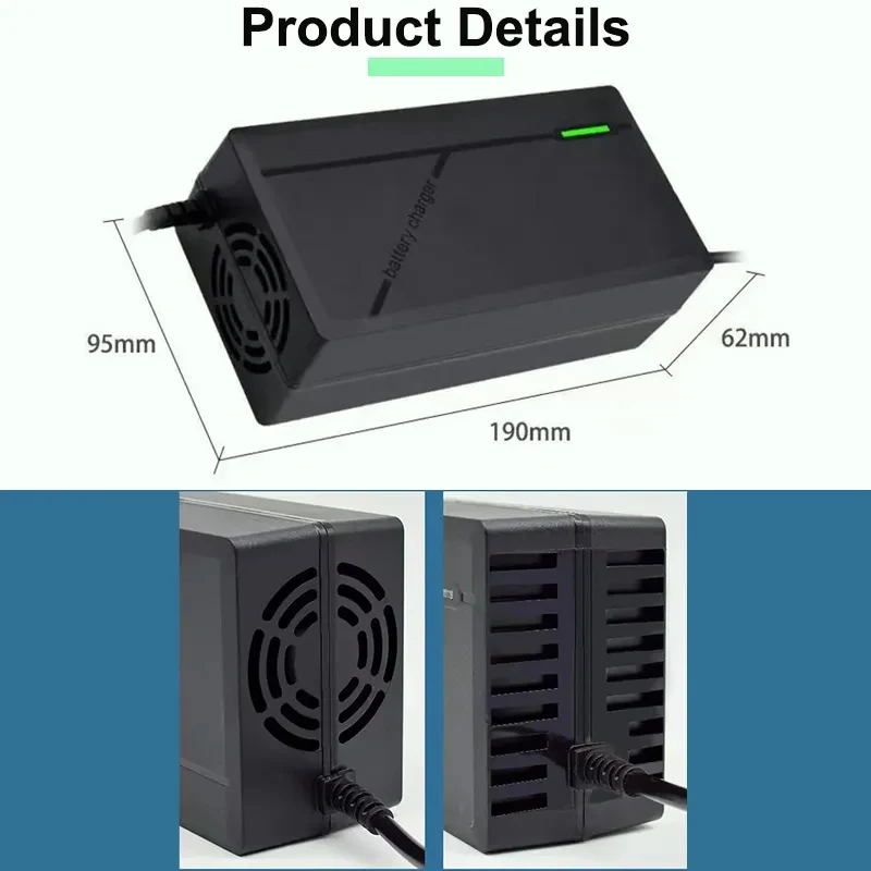 Battery Charger 36V 48V 60V 72V Charger 2A 3A 5A 10S 13S 16S 20S Lithium Li-ion Battery Pack 42V 54.6V 67.2V 84V 5A Smart Fast Charging Plug