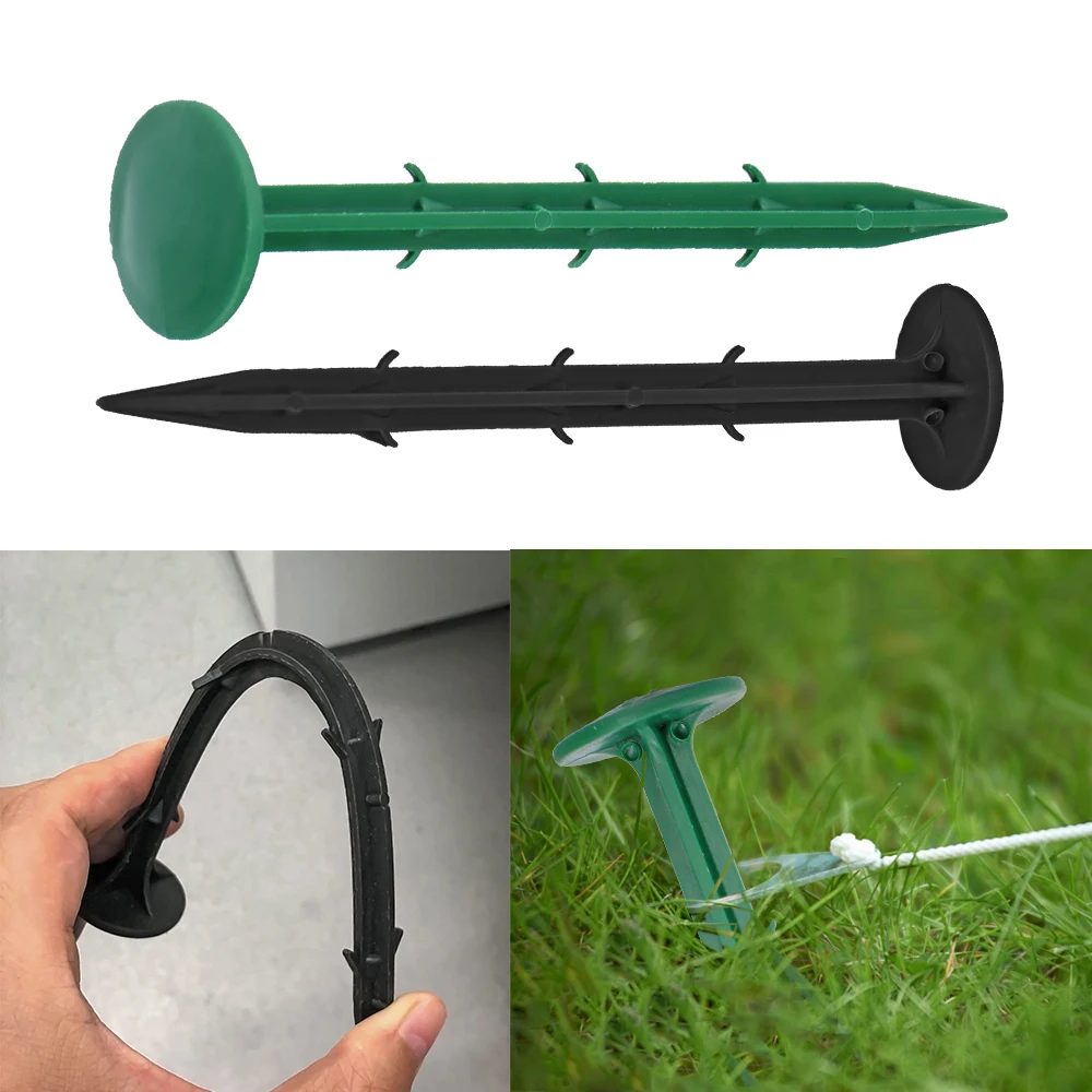 5-50pcs 11-30cm Garden Landscaping Stakes nchoring Spike Nail Anchors Ground Stake Turf Hold Down for Tent Tarps Net Fabric Edge garden staples plant stakes