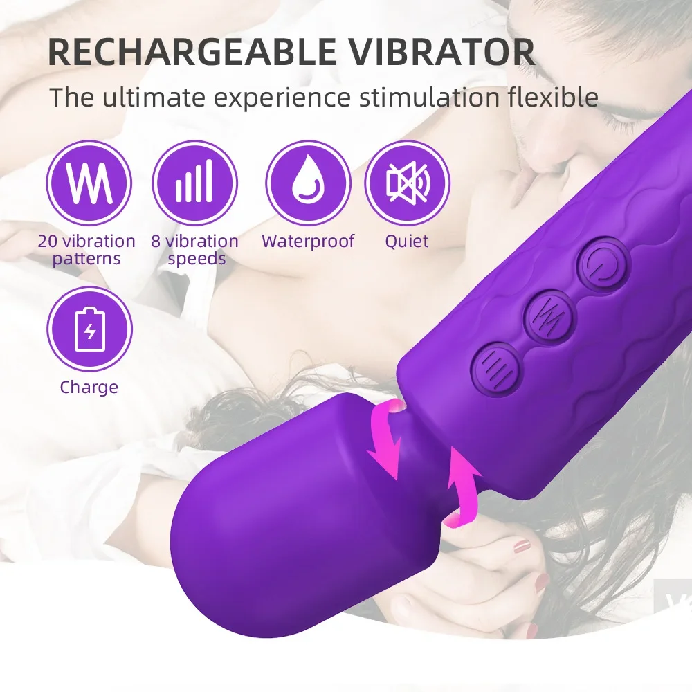 Clitoris & G-Spot Vaginal Vibrators USB Rechargeable AV Massager Sexual Wellness Erotic Sex Toy for Women Adult Product