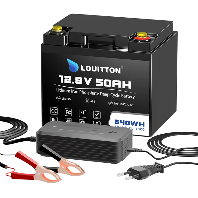 Batterie Lithium 12V Lifepo4 50Ah 640Wh, Durée de vie de 10 ans