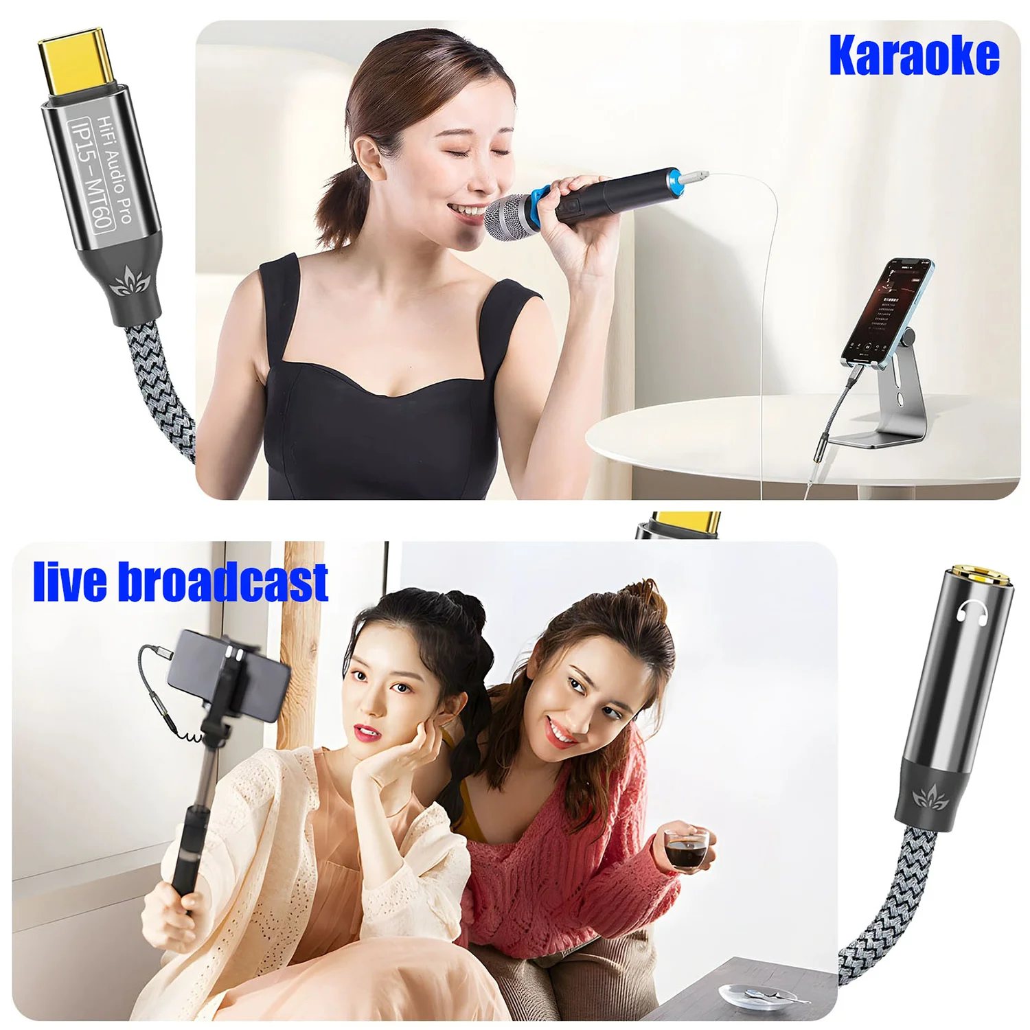 USB Type C To 3.5mm Female Headphone Jack Adapter for IPhone15 Laptop Mate 60 Huawei Met Samsung Etc