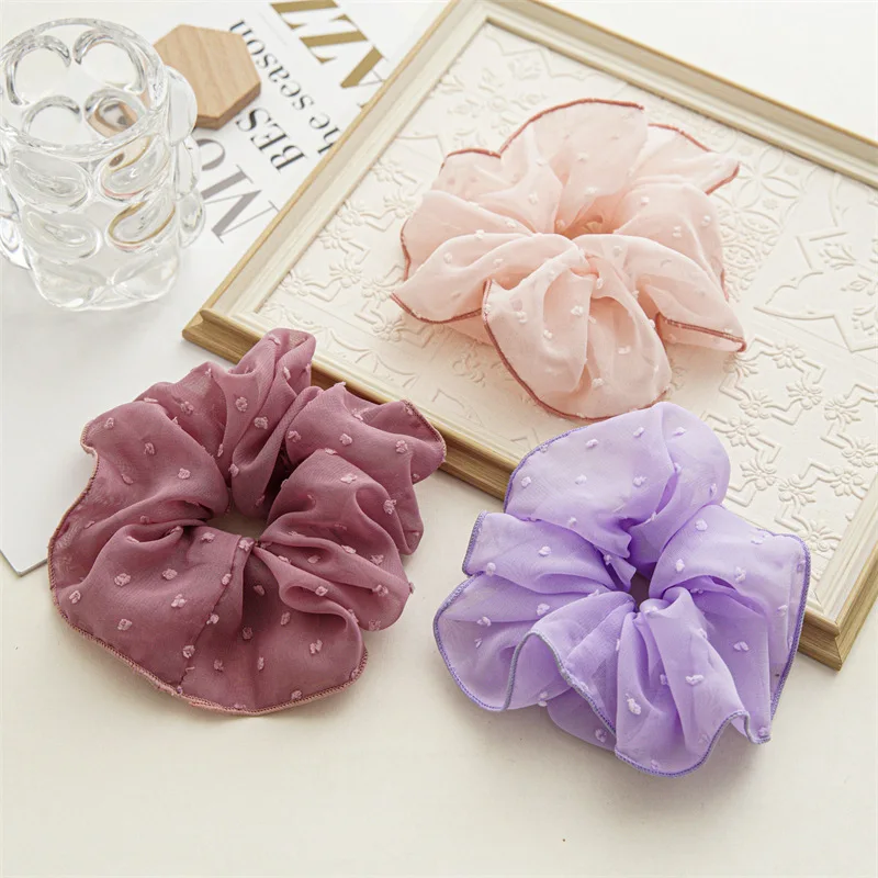 ヘアアクセサリー [PRIMAUTE] Rose Chiffon Ribbon Scrunchie Amazon.com : 5 PCS Chiffon Classic Floral Pearl Bowknot Hair
