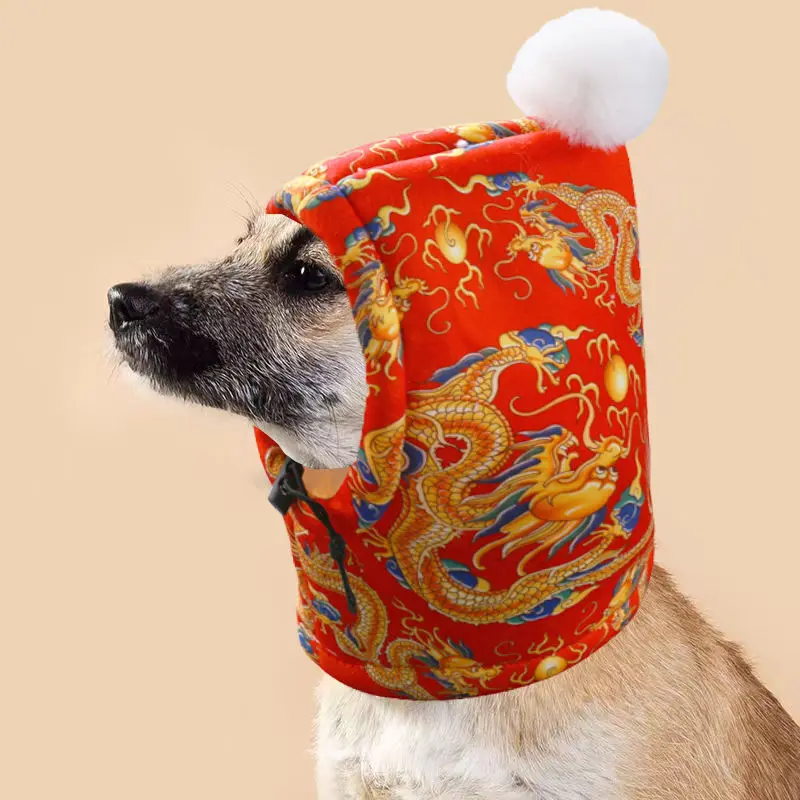 Dog Hat With Winter Velvet And Thick Warm Christmas Hat Bear Shiba Inu New Year's Celebration Cute Winter