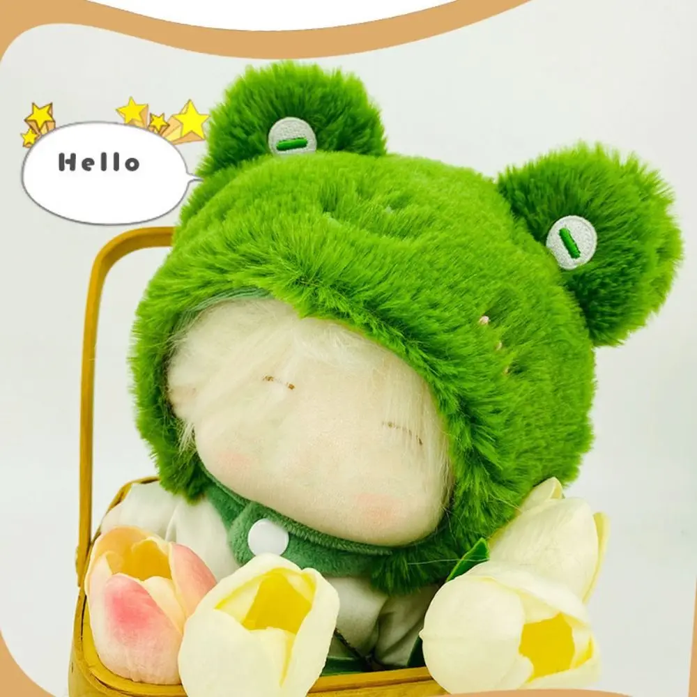 20cm Doll Headgear Cute Plush Hat Pig Rabbit Cat Cartoon Animal Ear Cap Change Dressing Game Cos Outfit DIY Doll Accessories