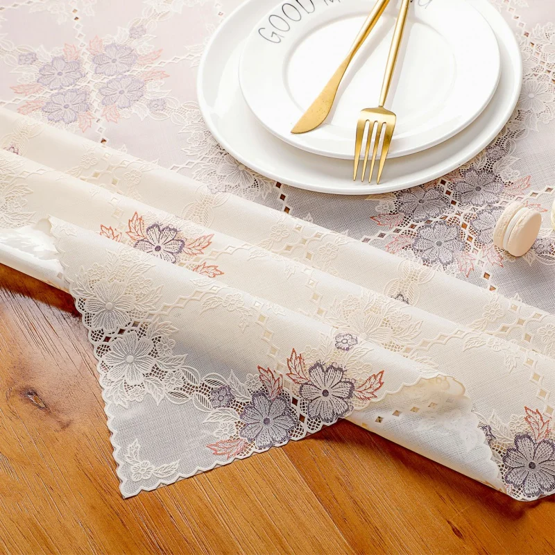 PVC table cloth waterproof and hot oil disposable pad oblong table printed tablecloth square