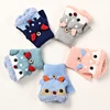 Children Winter Gloves Christmas Cartoon Elk Flip Half-Finger Mittens For Girl Boy Kids Warm Plush Lined Fingerless Glove 2
