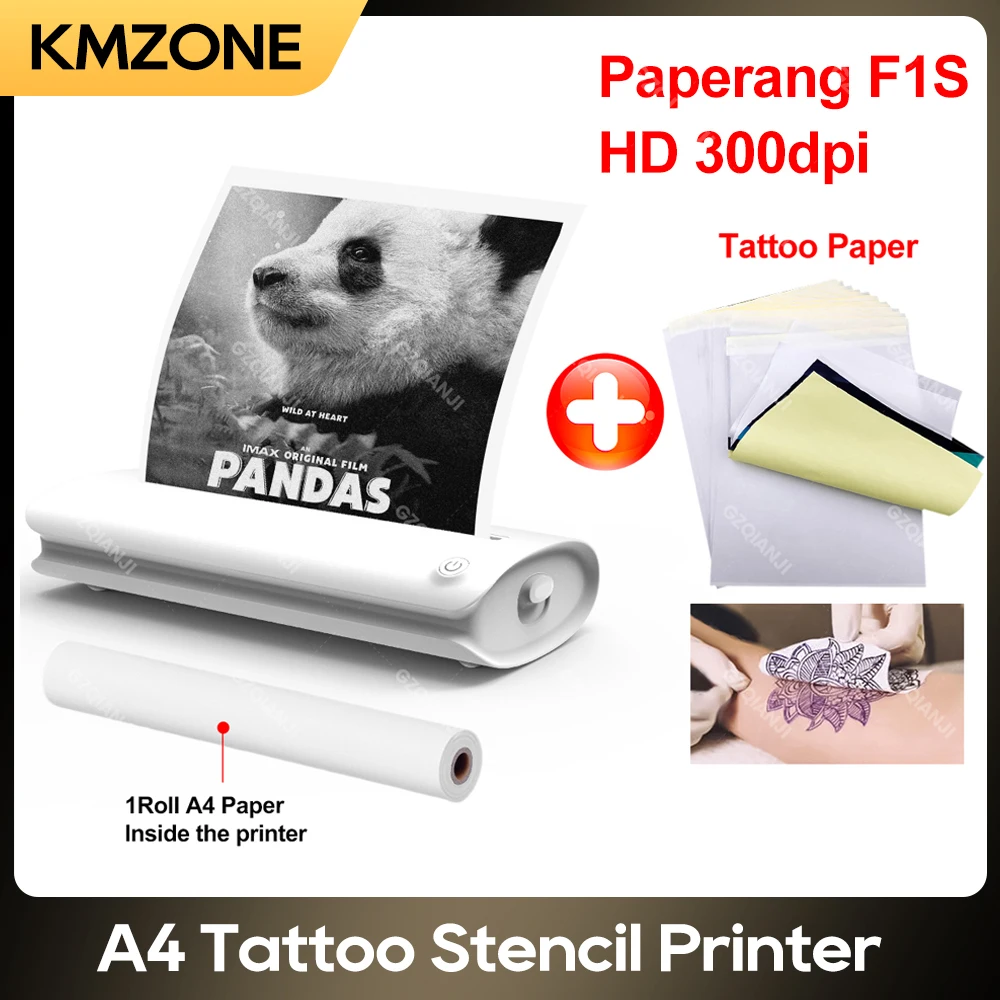 

304dpi Paperang F1s Portable A4 Thermal Paper Printer Wireless Bluetooth Tattoo Stencil Maker Transfer Tattoo Papers Two-in-One