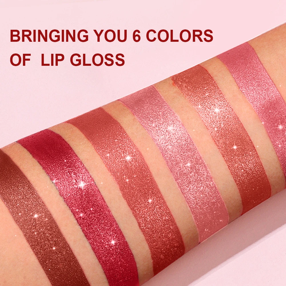 Diamond Glitter Lip Stick Waterproof Lasting Pearlescent Metallic Lip Balm Brown Lipgloss Women Lips Gloss Makeup Cosmetics_voghion.com