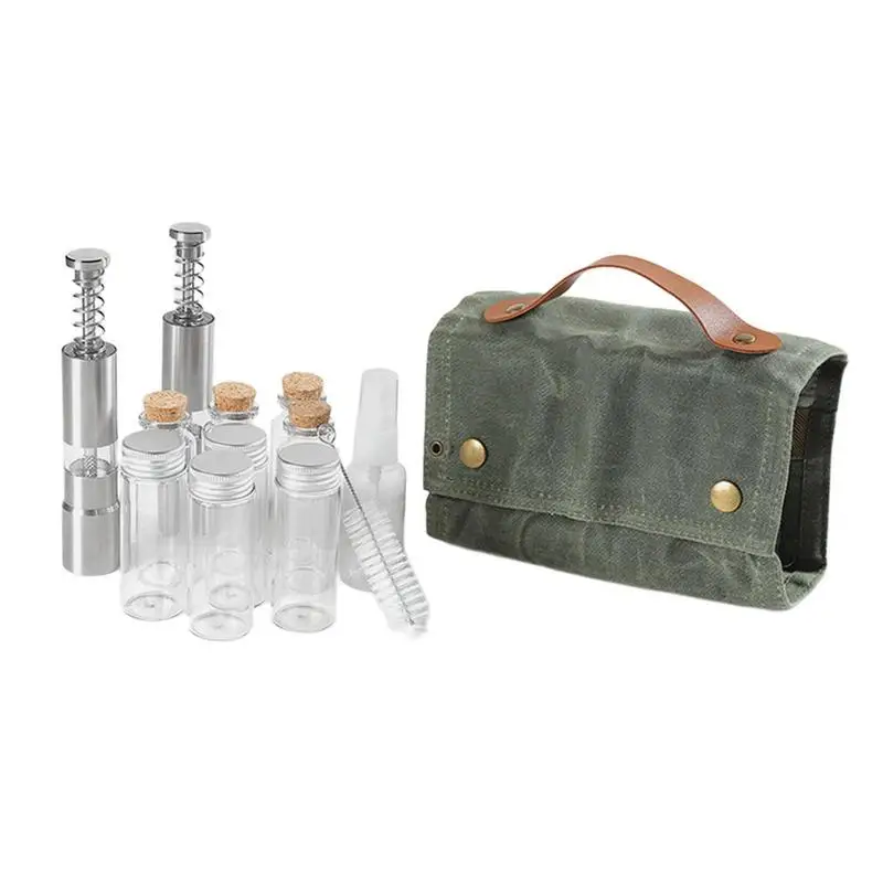 

Camping Spice Containers 12 Pieces Spices And Seasonings Sets Camping Seasoning Kit Canvas Travel Seasoning Container For