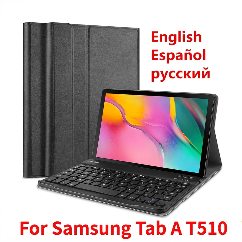 

Detachable Keyboard Case for Samsung Galaxy Tab A 2019 SM-T510 SM-T515 T510 T515 Tablet Cover Arabic Russian Spanish