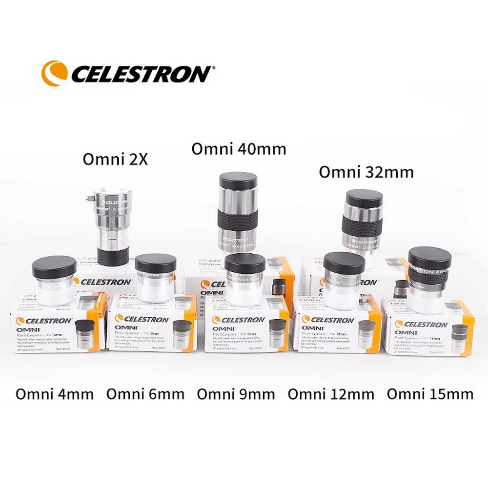 Celestron 1.25 inch Omni 4/6/9/12/15/32/40mm Eyepieces / 2X Barlow Lens ...