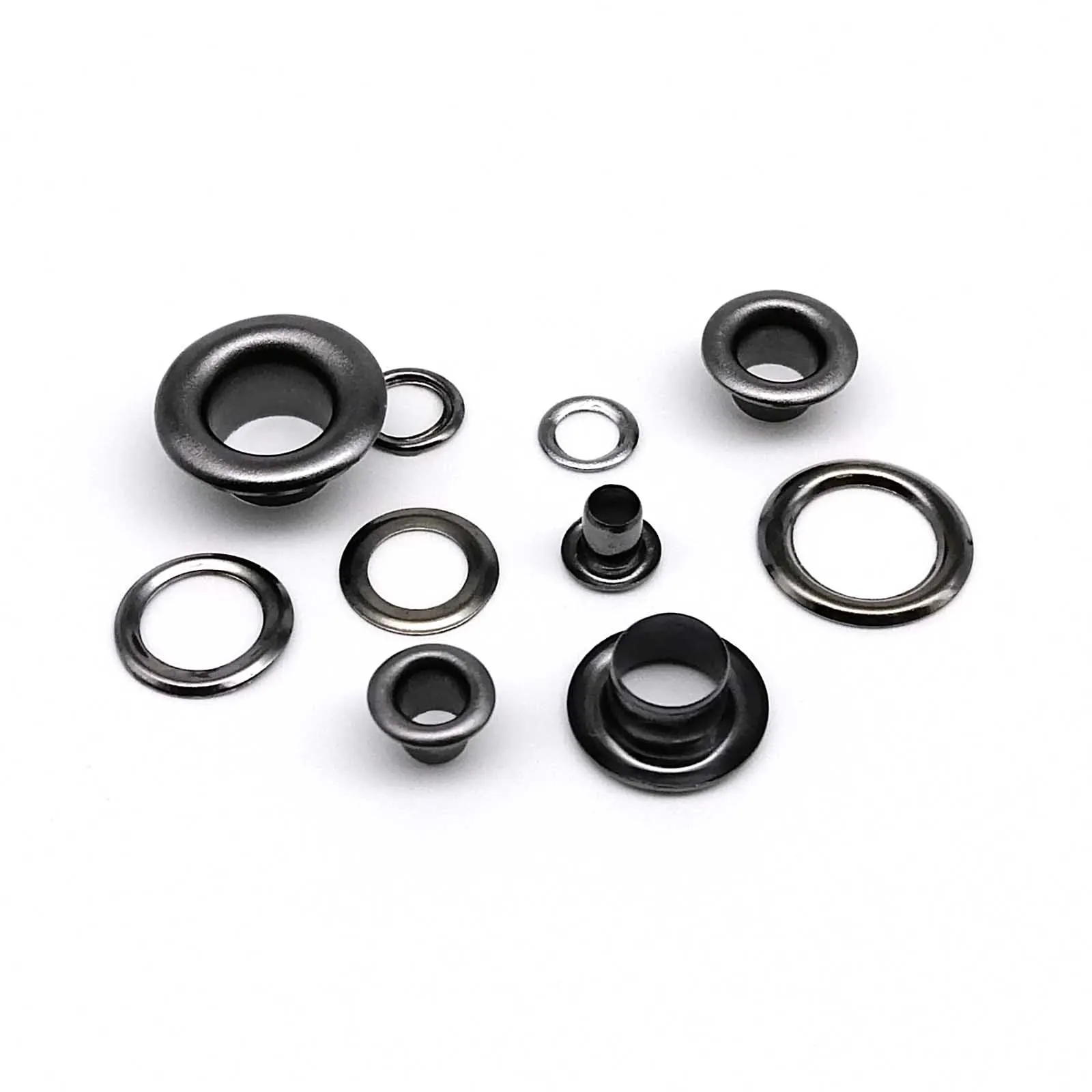 100sets 2.5mm to 12mm Gun Black Eyelet With Washer Grommet Ring Air Hole Rivet For Leather Bag Shoes Belt Cap eyelet grommet ring eyelet grommet ring kit grommet eyelet kit