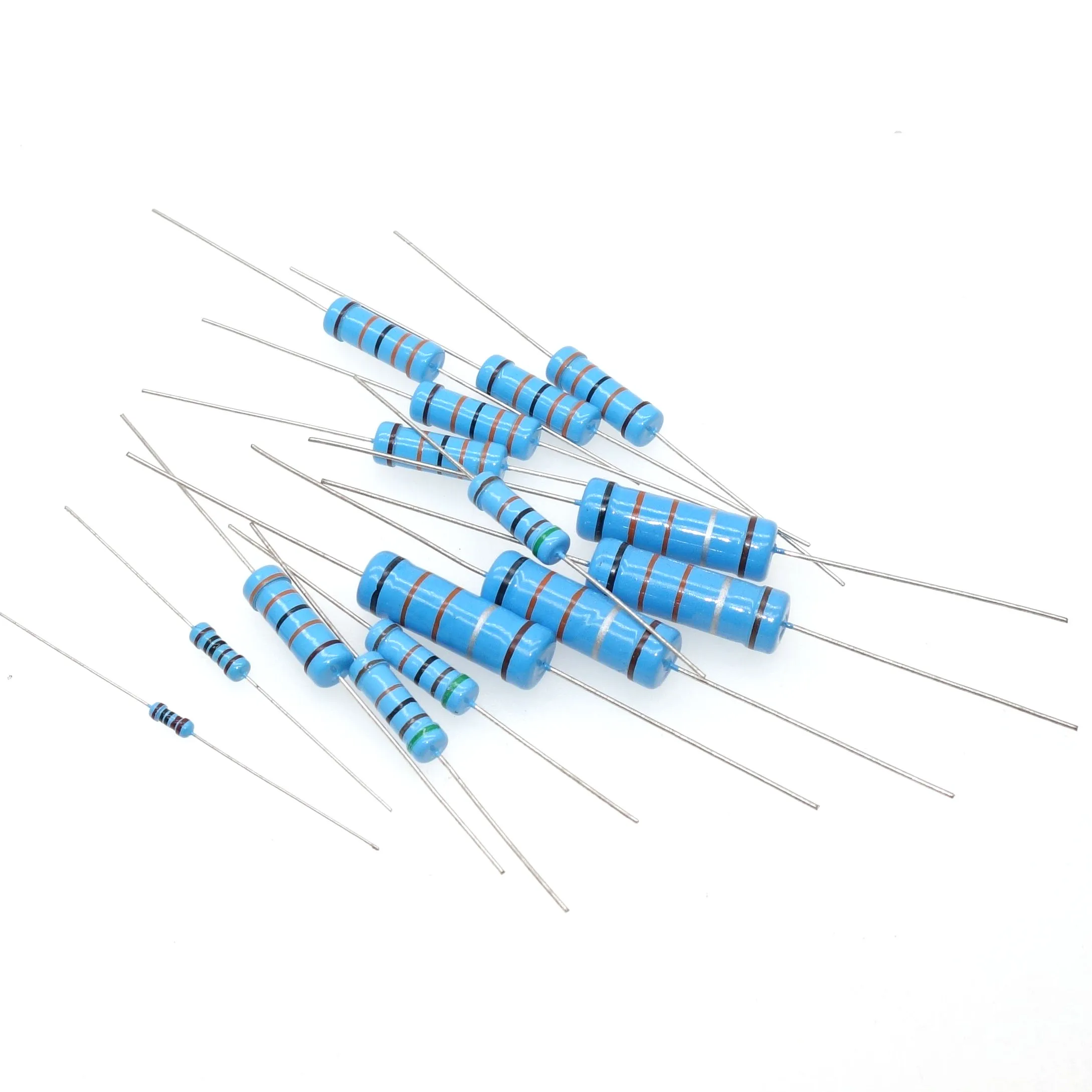 Metal film resistor 1/4W-5W 1% precision color ring 1 ohm-1K-1M five color ring resistor made in china metal film resistor metal film resistors