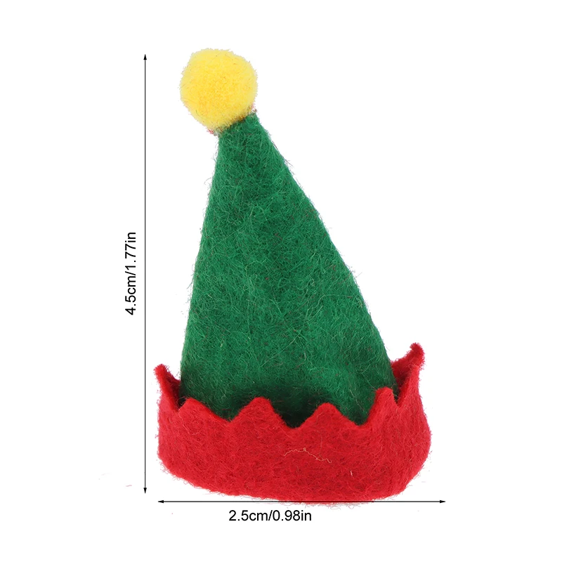 12Pcs Mini Christmas Elf Caps Design Lolly Hats Decor Nonwoven Candy Packing Hats DIY Home Christmas Party Decoration Supplies