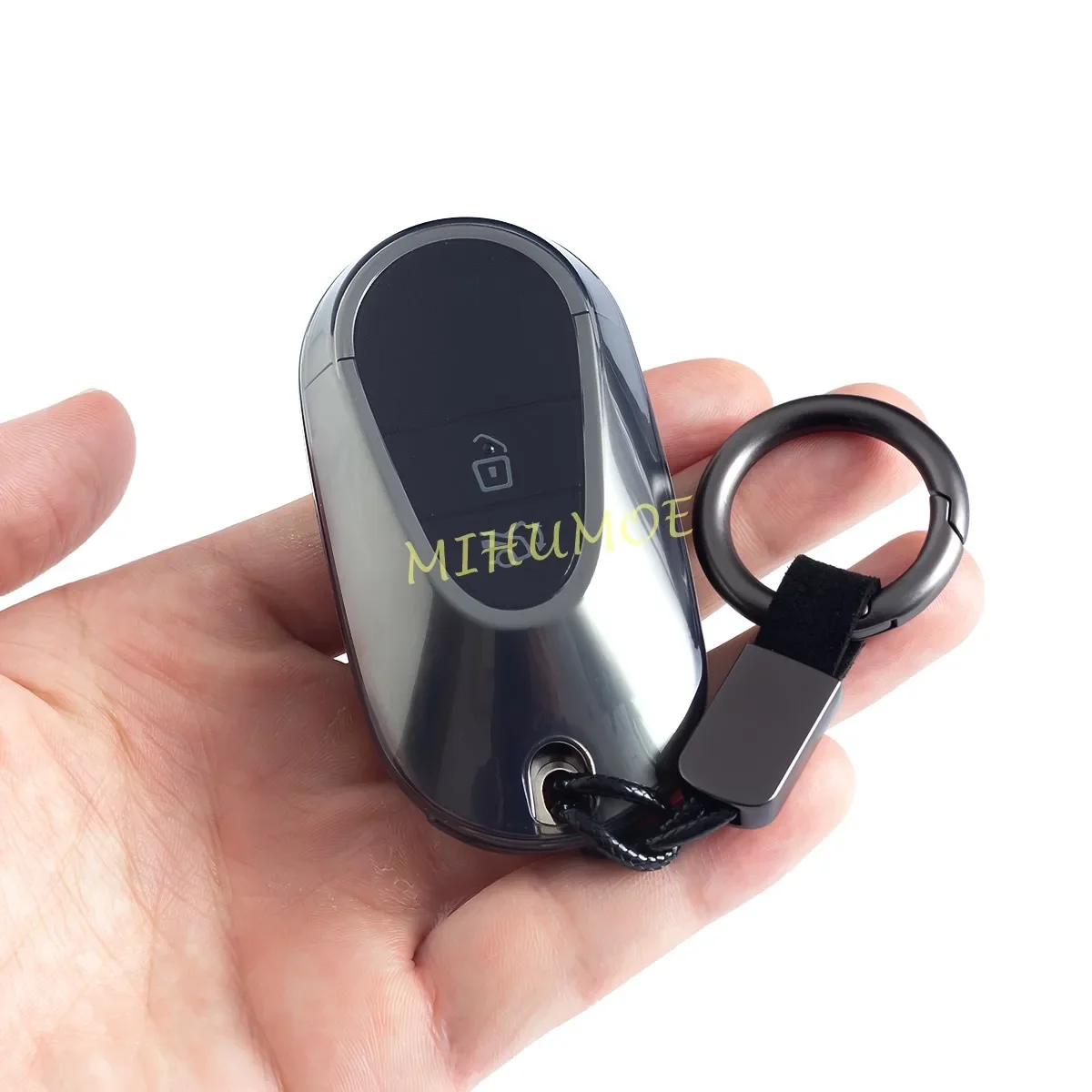 Sleek Black Transparent Car Key Fob Cover
