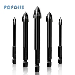 Popalle – foret triangulaire en carbure, adapté au verre, à la céramique, au béton, Kit d'outils de perçage de 3 à 12mm, 1 pièce 