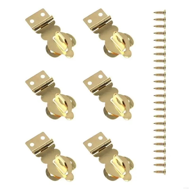 Decorative Brass Hasps Miniature Brass Latches set for Gift Boxes & Dollhouses