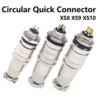 5/20PCS XS8 XS9 XS10 XS12 Aviation push-pull connector quick connector Gold plated contact Male and Female plug 2 3 4 5 6 7PIN 1