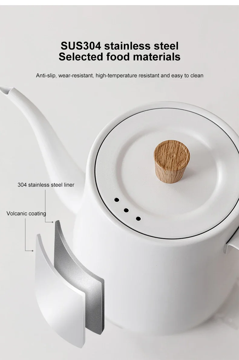 Electric Kettle Goose Neck 800ml Coffee Pot Intelligent Temperature Potentiometer Controlled110V-220V 1000W Kettle Fast Heating