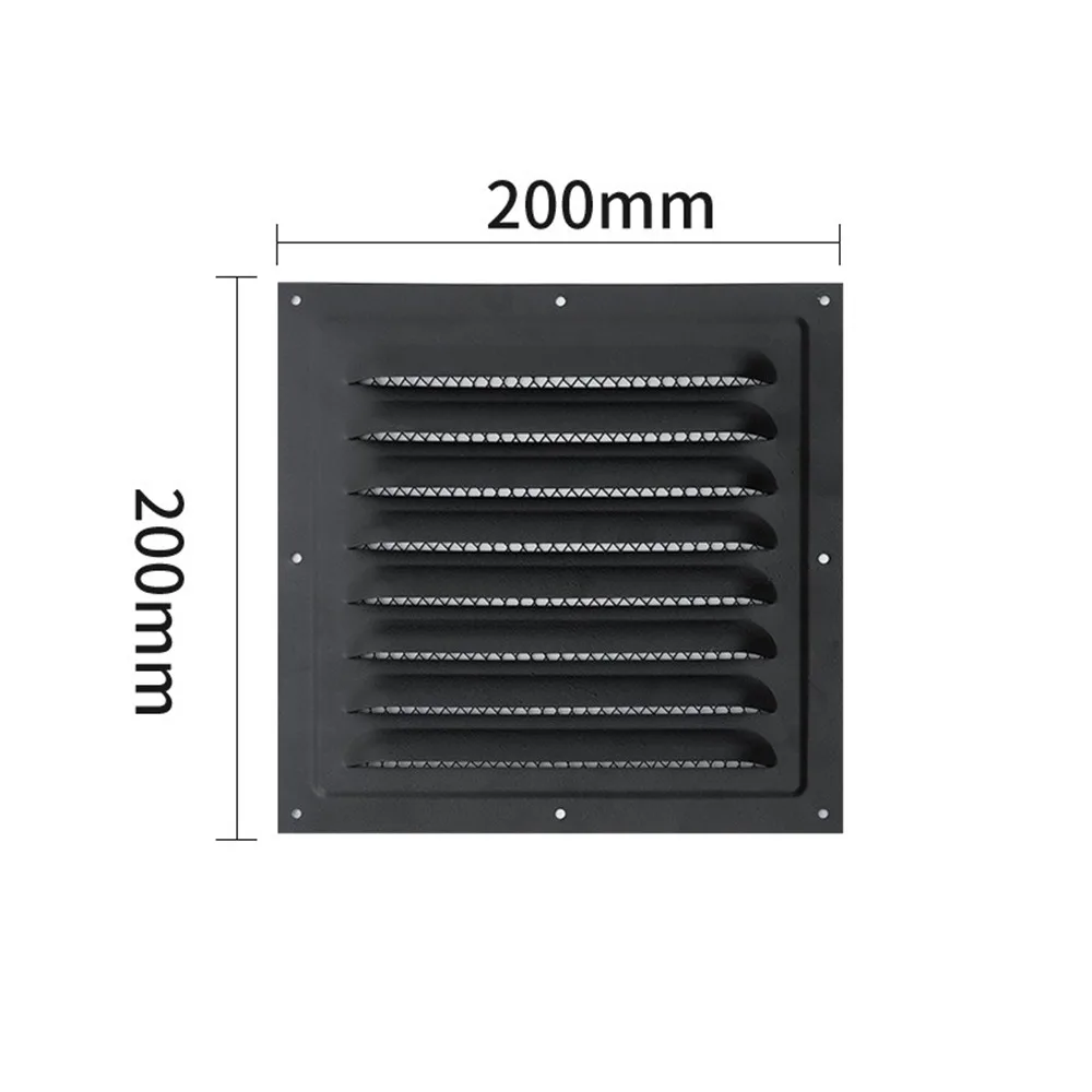 Stainless Steel Metal Vent Cover Square Built-in Insect Screen Louver Air Vents Grille White Black Ventilation Covers