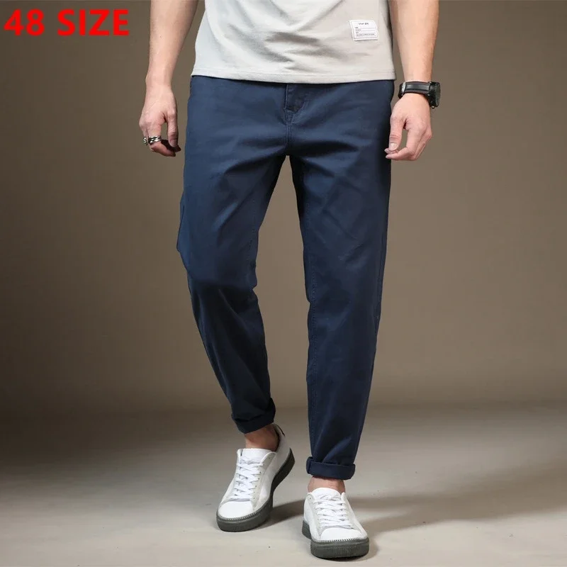 Big size Men's pants spring new casual pants male black feet wild plus size harem trousers tide men trousers cotton pants 46 48 2
