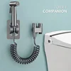 Handheld 304 Bidet Sprayer for Toilet, Bathroom Bidet Attachment with 1-In-2-Out Dual Control Valve, Retractable Spring Hose 2