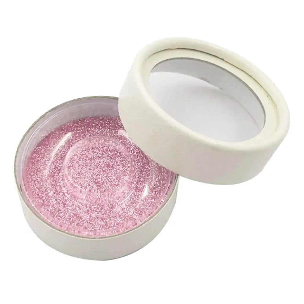 

Shimmering Round Storage Case Mini Lashes Holder Jewelry Box