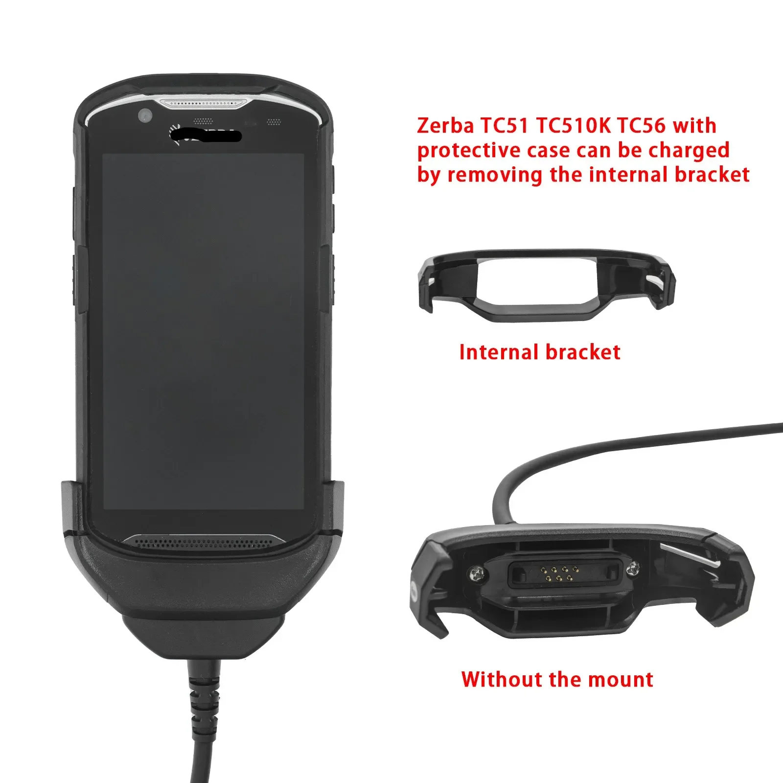 Usb Data Charger Cabo para Zebra Substituição para Tc51 Tc510k Tc56 Tc57 Cbl-tc51-usb101 - Imagem 2