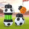 Fold Water Bottle Cups Mug Outdoor Sports Basketball Football Baseball Tennis Golf School Leakproof Portable Kids Water Bottle 3