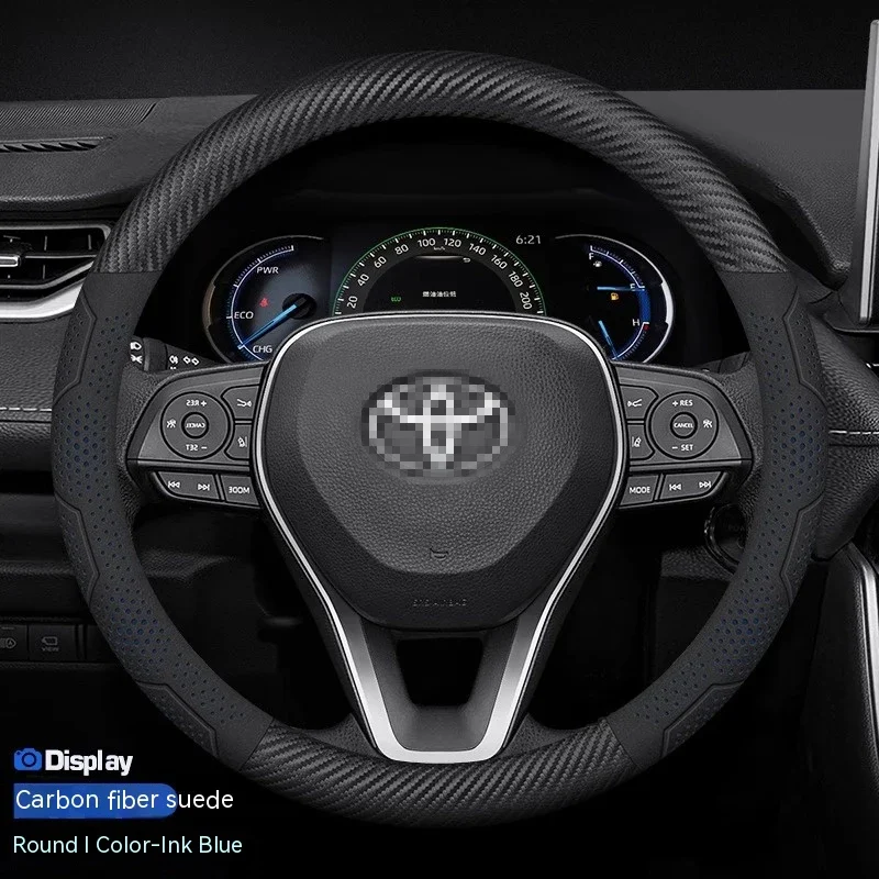 Copri volante sportivo in fibra di carbonio adatto per Toyota Camry RAV4 Highlander Fortuner Hilux Sienna Innova Car Styling - Image 3