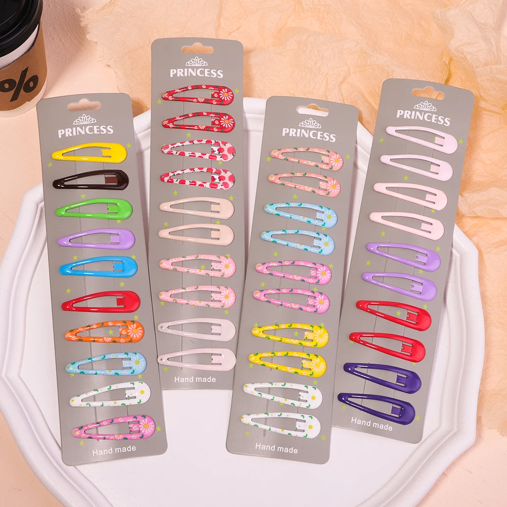 

4/10pcs/set New Women Girls Cute Colorful Waterdrop Shape Hairpins Sweet Hair Clips Barrettes Slid Clip Fashion Hair Accessories