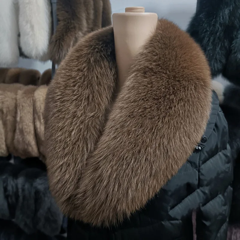Fur Collar Real Fox Fur Collar For Women Men Fluffy Fur Scarf