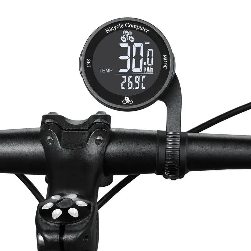 

English Round Luminous Time Bicycle Computer Large Screen Waterproof Total Mileage Speedometer Wireless Tachometer WKBM