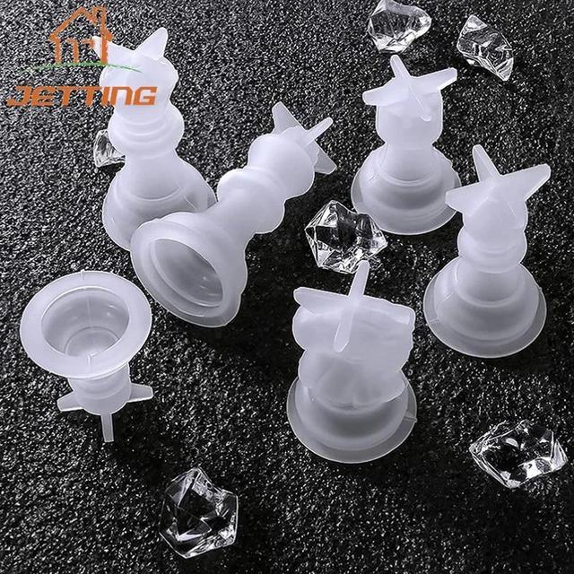 Xadrez internacional forma silicone molde damas xadrez peças diy argila  cristal resina cola epoxy molde pingente