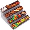 Marumine Mini Food Table Block Parts MOC Model Roasted Chicken Hot Dog Banana Cherry Fruit Vegetables Classic Ingredients Toys 3