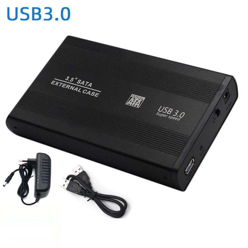 3.5 ġ USB 3.0 ϵ ̺ ũ HDD ܺ Ŭ ڽ ̽, ˷̴ ĳ SATA ̺, AC DC  , 12V 2A