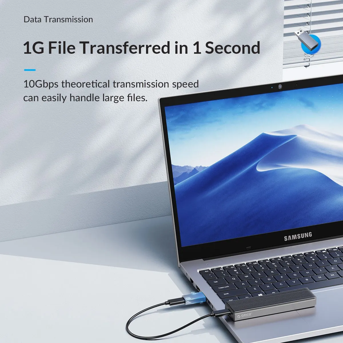 Фото Переходник USB 3,1/usb-c, ORICO для Macbook, передача данных, скорость передачи 10 Гбит/с, технология OTG №2