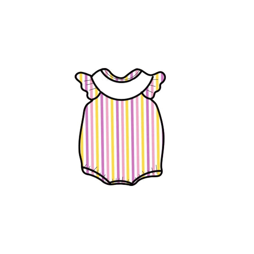 

Boutique Infant Girls Clothes Summer Cartoon Bear Rianbow Baby Rompers Customized