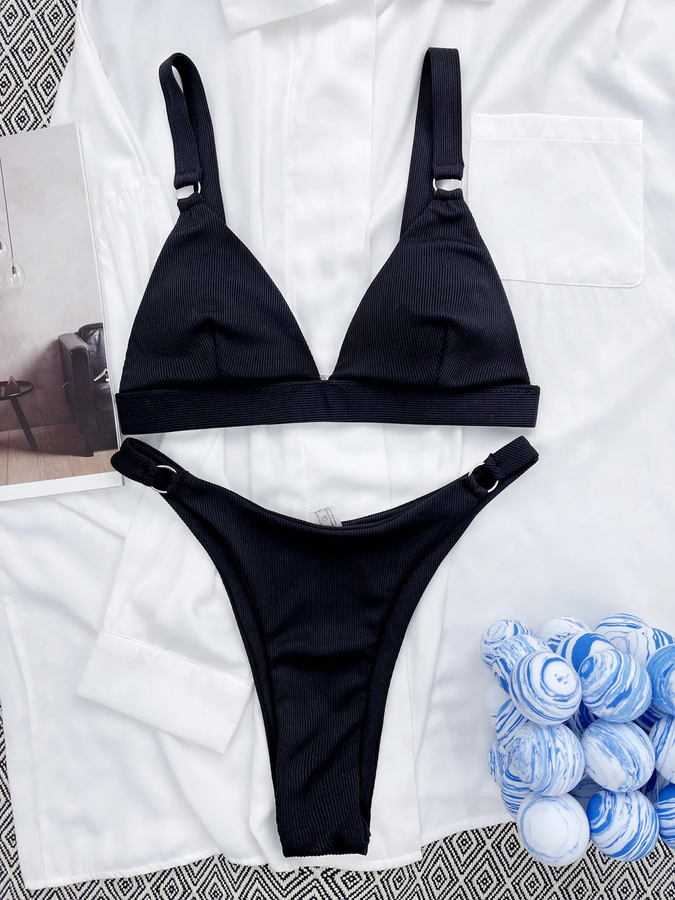 shein bikini sets Iron Loop High Cut 2 Piece Sets Womens Swimsuit Bikini Set Beachwear Swimwear Sexy Two Piece Bathing Suits Trajes De Baño Mujer swimsuit