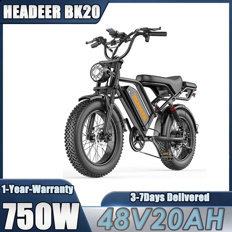 Rower elektryczny Headeer BK20 z silnikiem 750W z Polski za $656.33 / ~2504zł