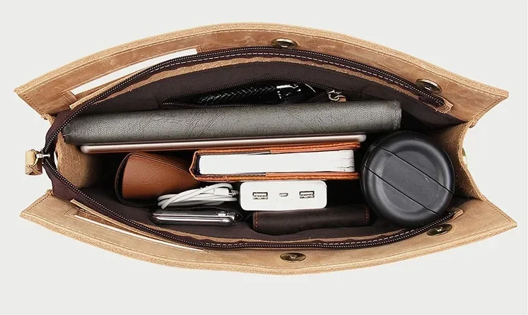 Genuine Leather Business Briefcase File Bag