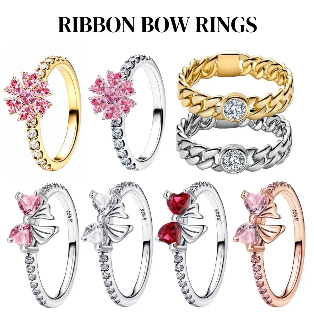 Elegant 925 Silver Zircon Bow Ring – Shimmering Fine Jewelry Gift